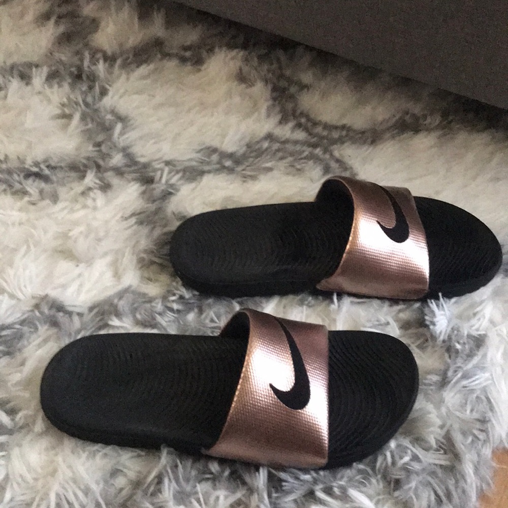 Nike RoseGold Slides - Like New